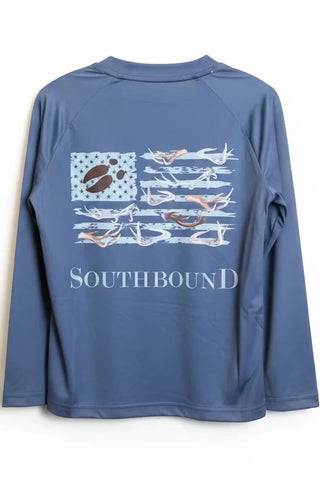 Southbound Boys Performance Tee - Flag Antlers