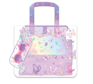 Beach Bag with Sunglasses - Tie Dye Butterfly