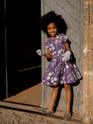 Tea Collection Button Back Skirted Dress - Portuguese Floral