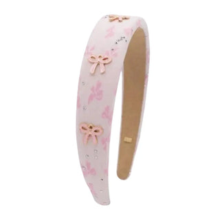 Bari Lynn Padded Bow Crystal Charm Headband