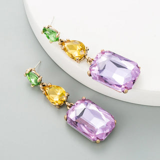 Jane Marie Mardi Gras Jewel Dangle Earrings