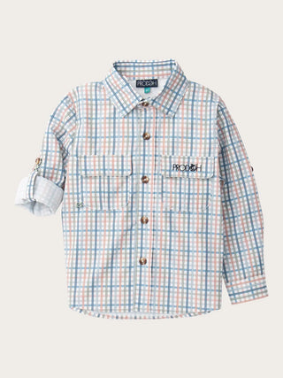 Prodoh L/S Founders Kids Fishing Shirt - Arona Sullivans Island Plaid