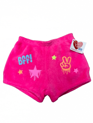 Chamor Company Fuzzy Pink BFF Plush Shorts - 12/14