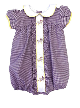 Lavender and Gold Tigers Gingham Milly Bubble