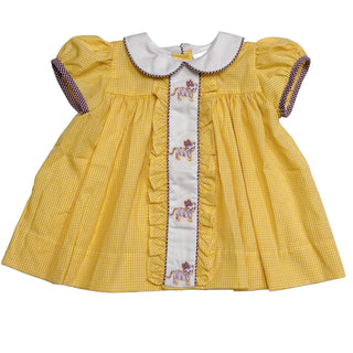 Lulu Bebe Molly Tiger Yellow Embroidered Dress