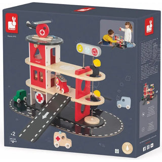 Janod Wooden Fire Station Play Set
