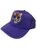Sunshine Society- Purple Tiger Patch Trucker Hat with Rope Trim