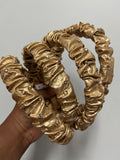 Bari Lynn Metallic Crystallized Leather Crinkle Headband