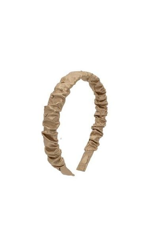 Bari Lynn Metallic Crystallized Leather Crinkle Headband