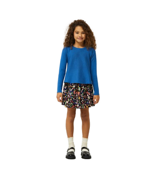 Girl Blue Knit Flared Sweater