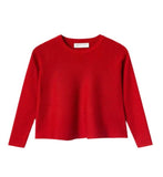Girl Red Knit Flared Sweater