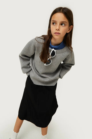 Girl Gray Neoprene Sweatshirt