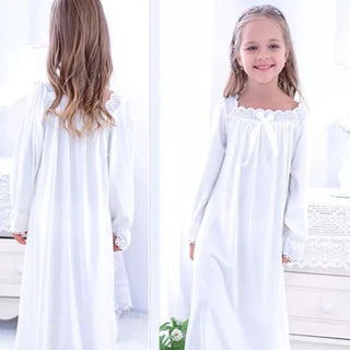 ZsaZsa and Lolli White Knit Gown with Eyelet Trim