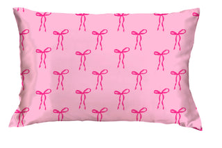 Tied with a Bow Pink Satin Pillow Case