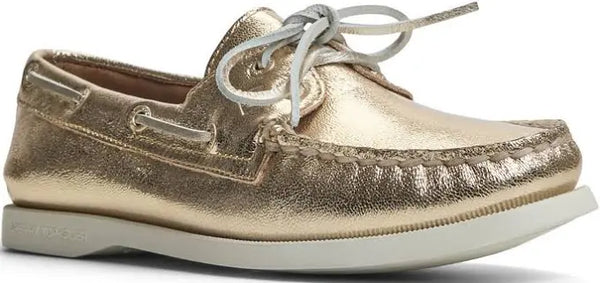 Sperry Top Sider Authentic Original Leather Boat Shoe - Metallic Gold
