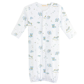 Baby Club Chic Toys Blue Printed Convertible Gown