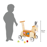 Janod Wooden Ride-On Donkey with Shape Sorter