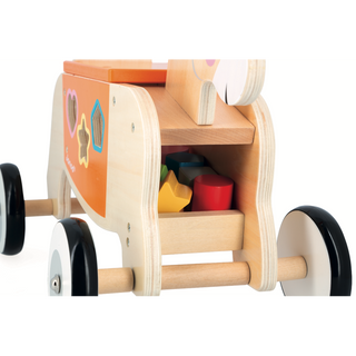 Janod Wooden Ride-On Donkey with Shape Sorter
