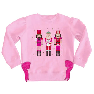 Azarhia Sequin Nutcracker Hot Pink Bow Pink Holly