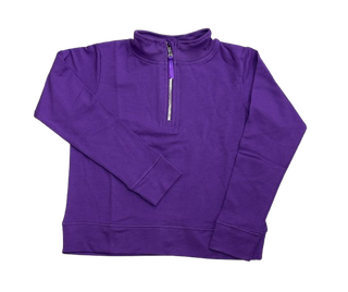 Azarhia French Terry Quarter Zip Sweatshirt - Purple