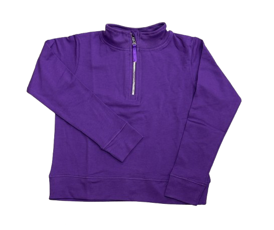 Azarhia French Terry Quarter Zip Sweatshirt - Purple