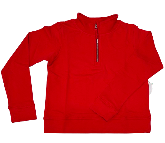 Azarhia French Terry Quarter Zip Sweatshirt - Red