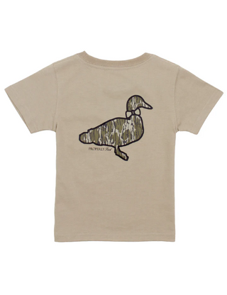 Properly Tied Mossy Oak Logo S/S Tee - Sand