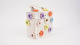 Wicker Bucket Daisy Flower Purse White/Multicolor LG