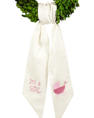 The Yellow Lamb Wreath Sash: It’s A Girl