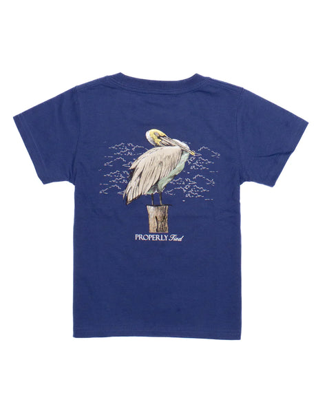 Properly Tied S/S River Blue Pelican Graphic Tee