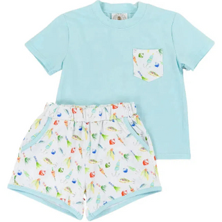 Gone Fishing Boys Play Pocket Short Set