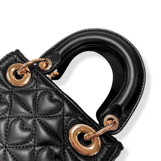 Doe-A-Dear Faux Leather Heart Quilted Bag