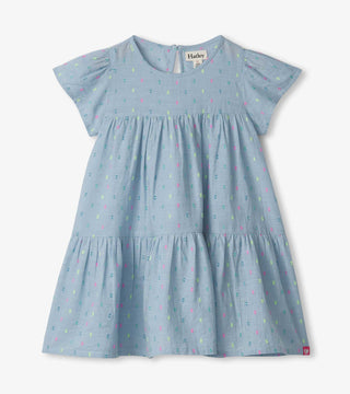 Hatley Chambray Woven Cake Puff Dress