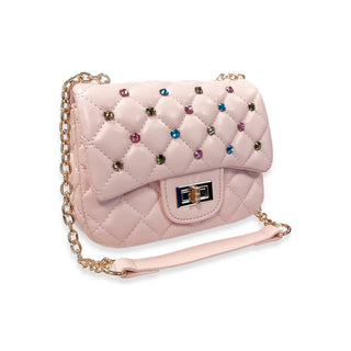 Doe-A-Dear Colorful Gems Quilted Purse in Pink