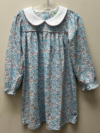 Sage and Lily Pink/Blue Floral Peter Pan Dress