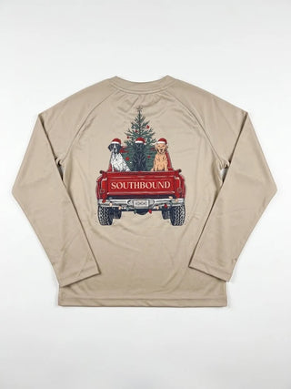 Southbound Boys Performance Tee - Christmas Dog Truck