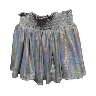 Plisse Shine Skort- Silver
