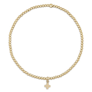 Enewton Classical Gold 2mm Bracelet - Signature Cross Small Gold Charm