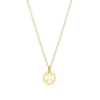 e-newton 16" Necklace Gold - Guardian Angel Charm