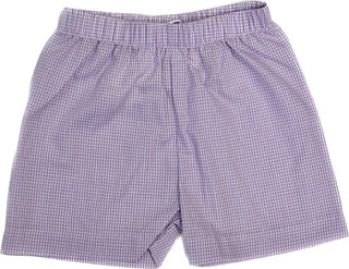 Lullaby Set Stewart Short - Purple Mini Gingham