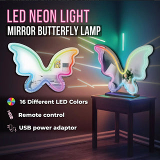Butterfly Neon LED Lights & Mirror Sign