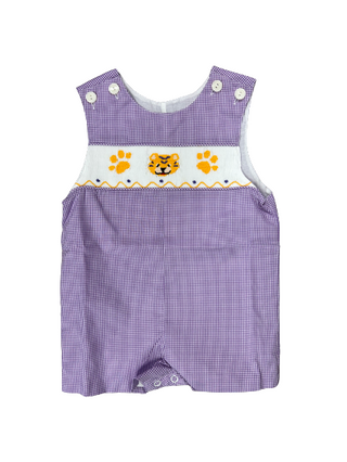 Remember Nguyen Smocked Gingham Tigers Shortall