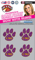 Game Faces Glitter Tiger Paw Temp Face Tattoos