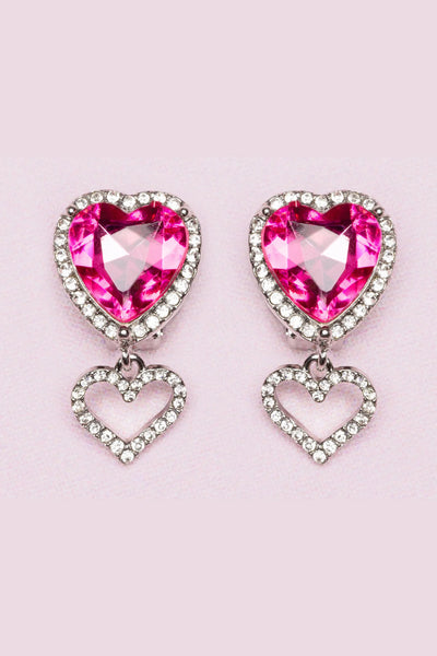 Great Pretenders Heart Jewel Clip-On Earrings
