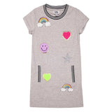 Mia NY Multi Gray Love Patches Dress