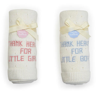 Thank Heaven Embroidered Knit Blanket