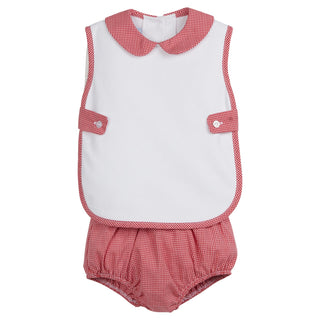 Little English Red Gingham Diaper Set