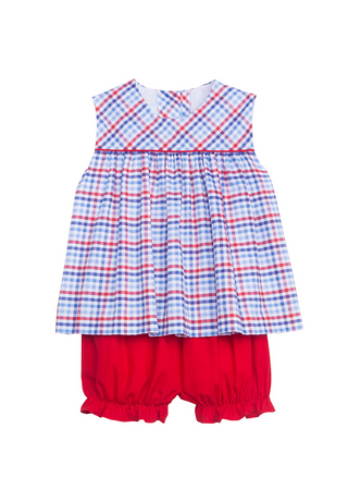 Little English Bellemeade Bloomer Set - Americana Plaid