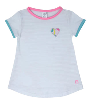 Set Athleisure Bridget Basic Tee - Pure Coconut/Totally Turquoise/Flamingo Pink