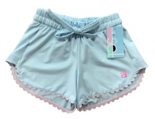 Set Athleisure Emily Shorts - Cool Mint with Pink Ric Rac